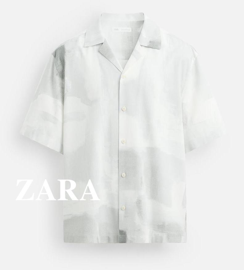 ★ドイツ発*ZARA*新作*アブストラクトプリント半袖シャツ/GH★
