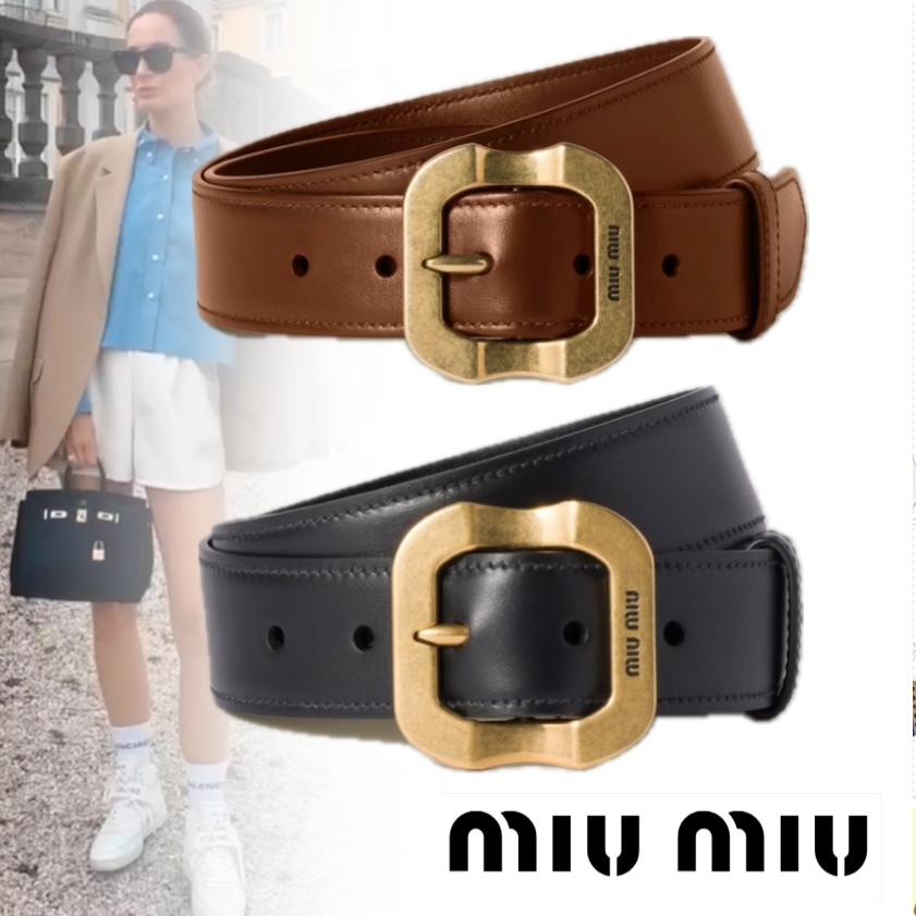 【上質】MIUMIU ★ レザーベルト レディース