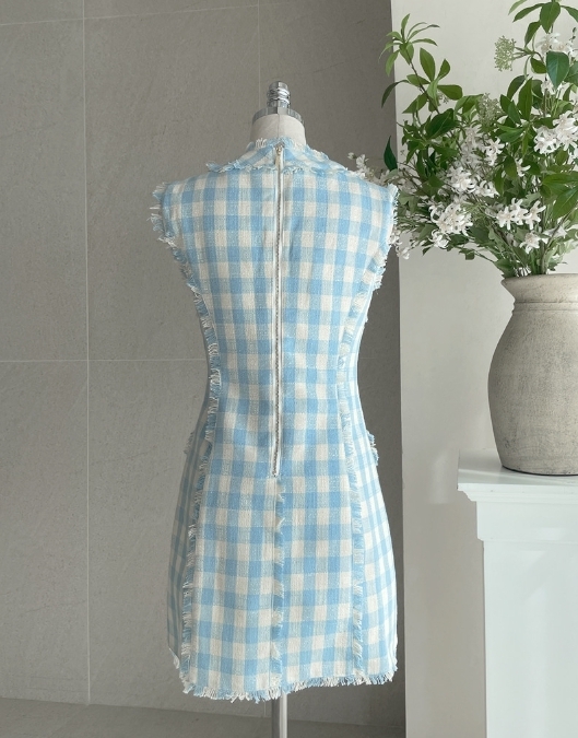 【I AM MARI】Coron Check Tweed Mini One Piece
