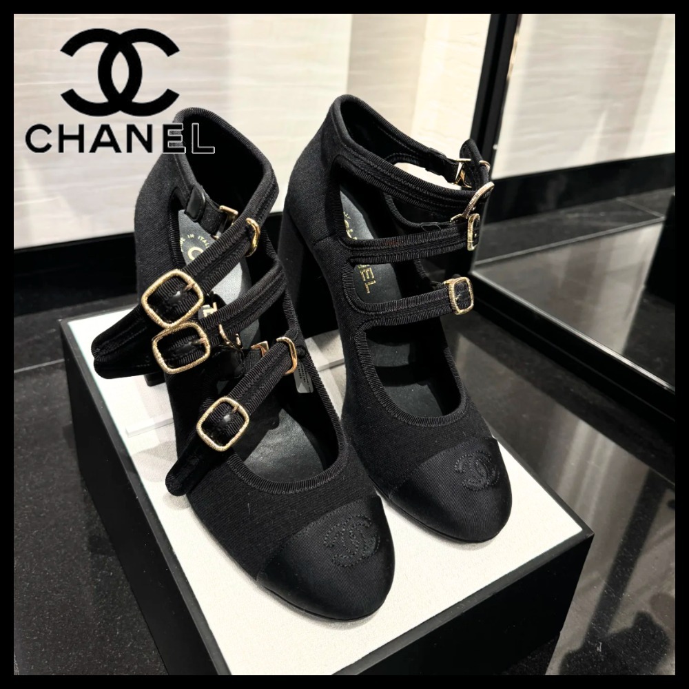 【太めハイヒールでスタイルアップ♪】CHANEL メリージェーン