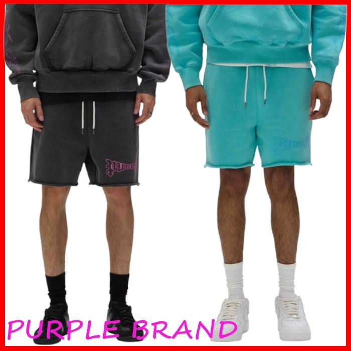 PURPLE BRAND ロゴ アーチゴシック スウェットショートパンツ