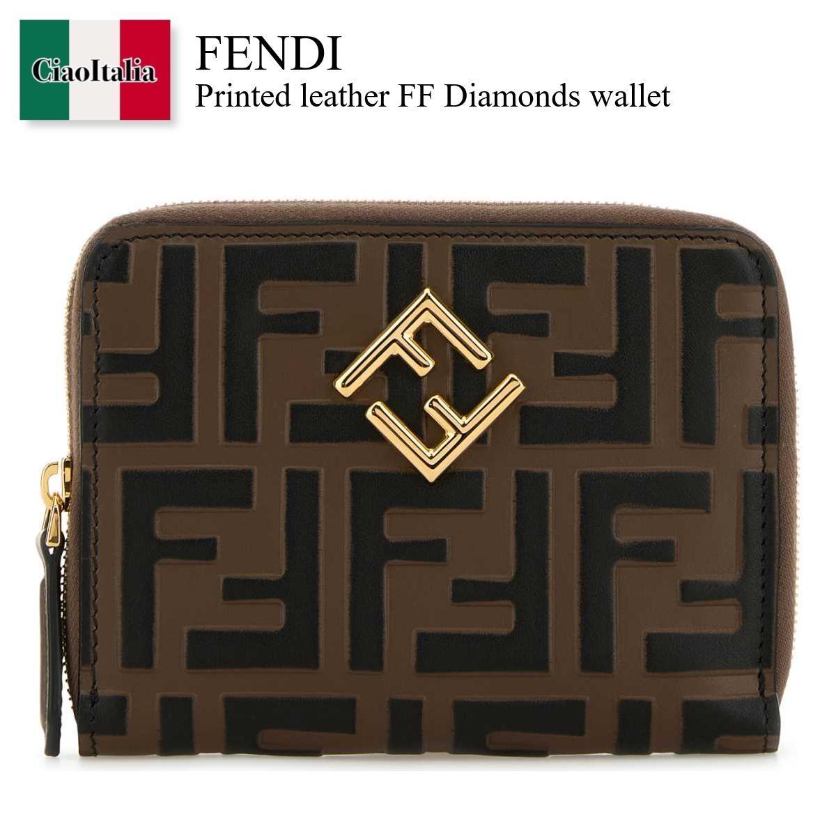 折りたたみ財布 Fendi Printed Leather Ff Diamonds Wallet