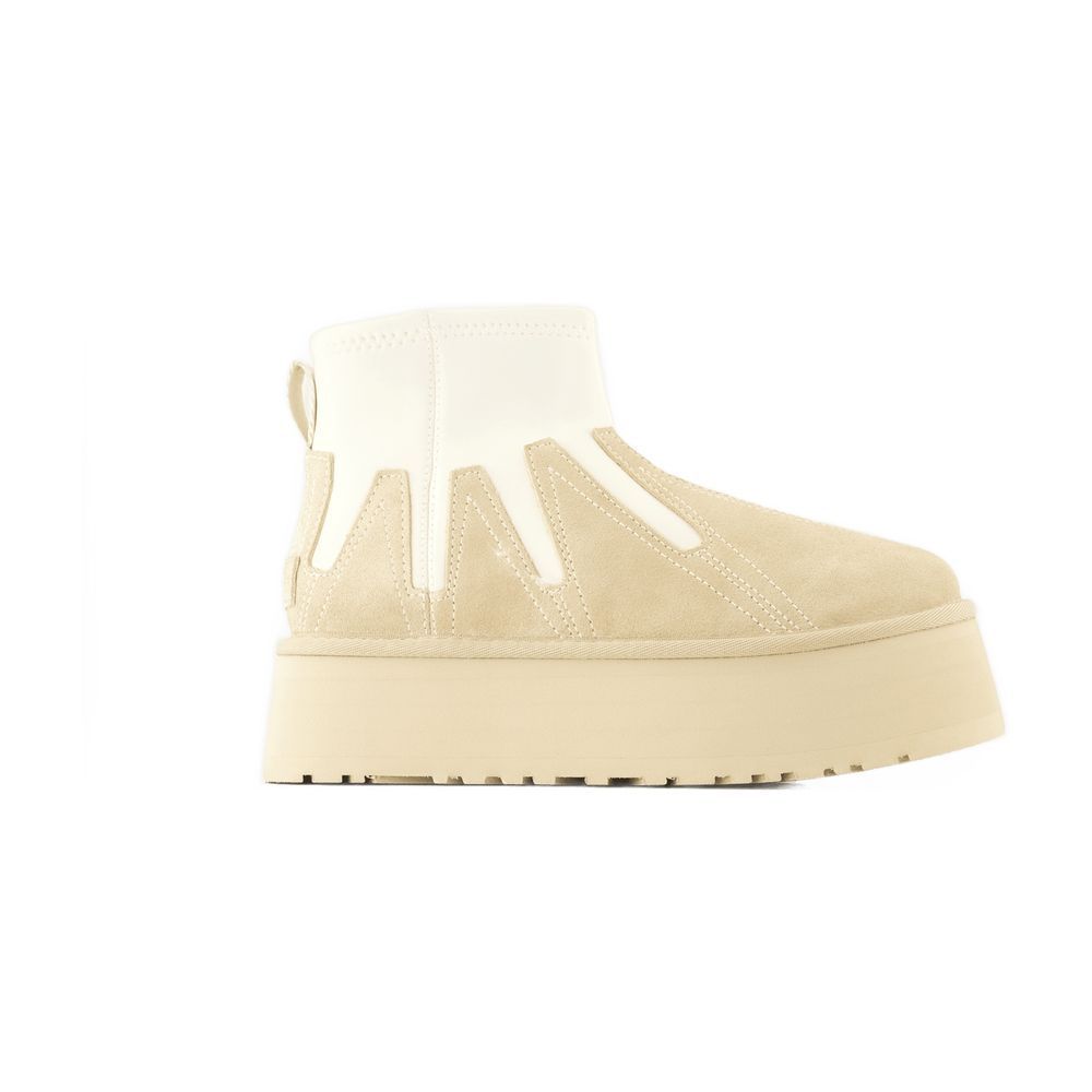 フラットシューズ W Classic Mini Dipper Sunwave Boots - UGG - Leather - Beige