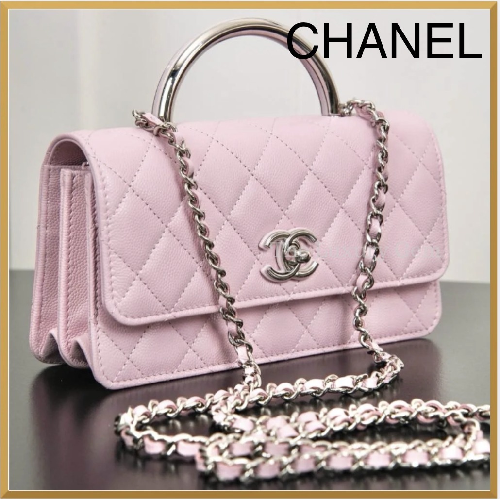 CHANEL メタルトップハンドルチェーンウォレット