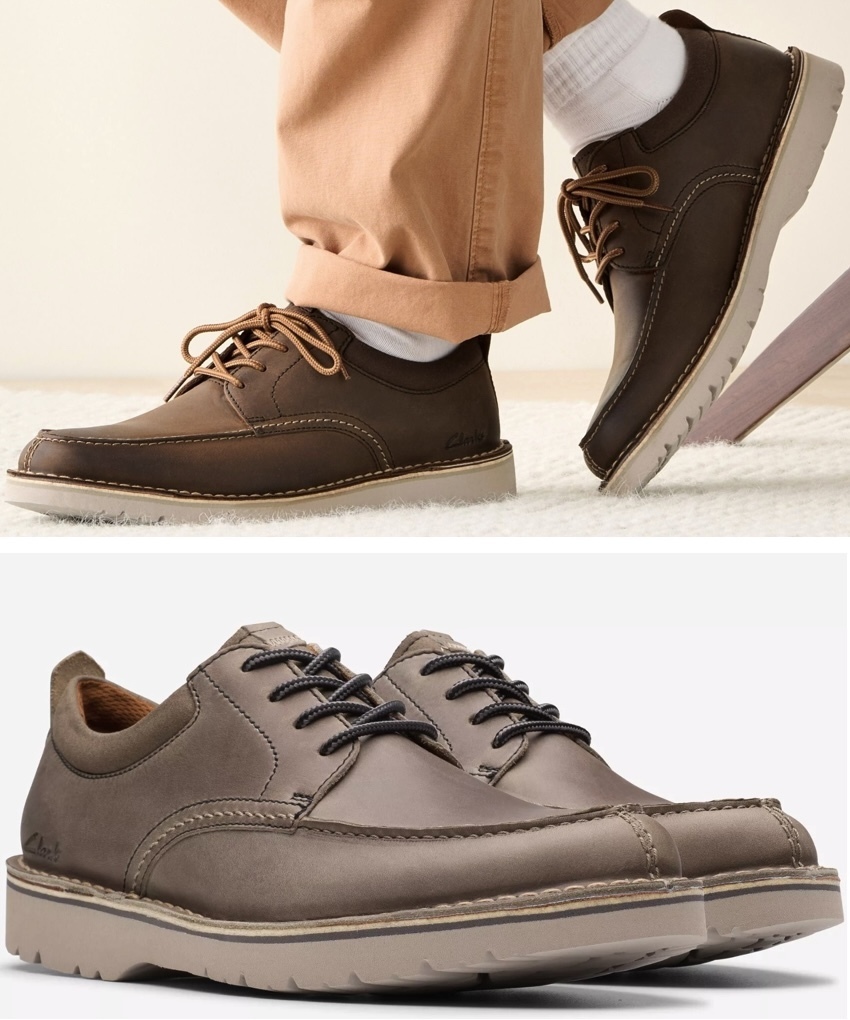 CLARKS スニーカー 軽量 ソール ビジネス グレー ブラウン