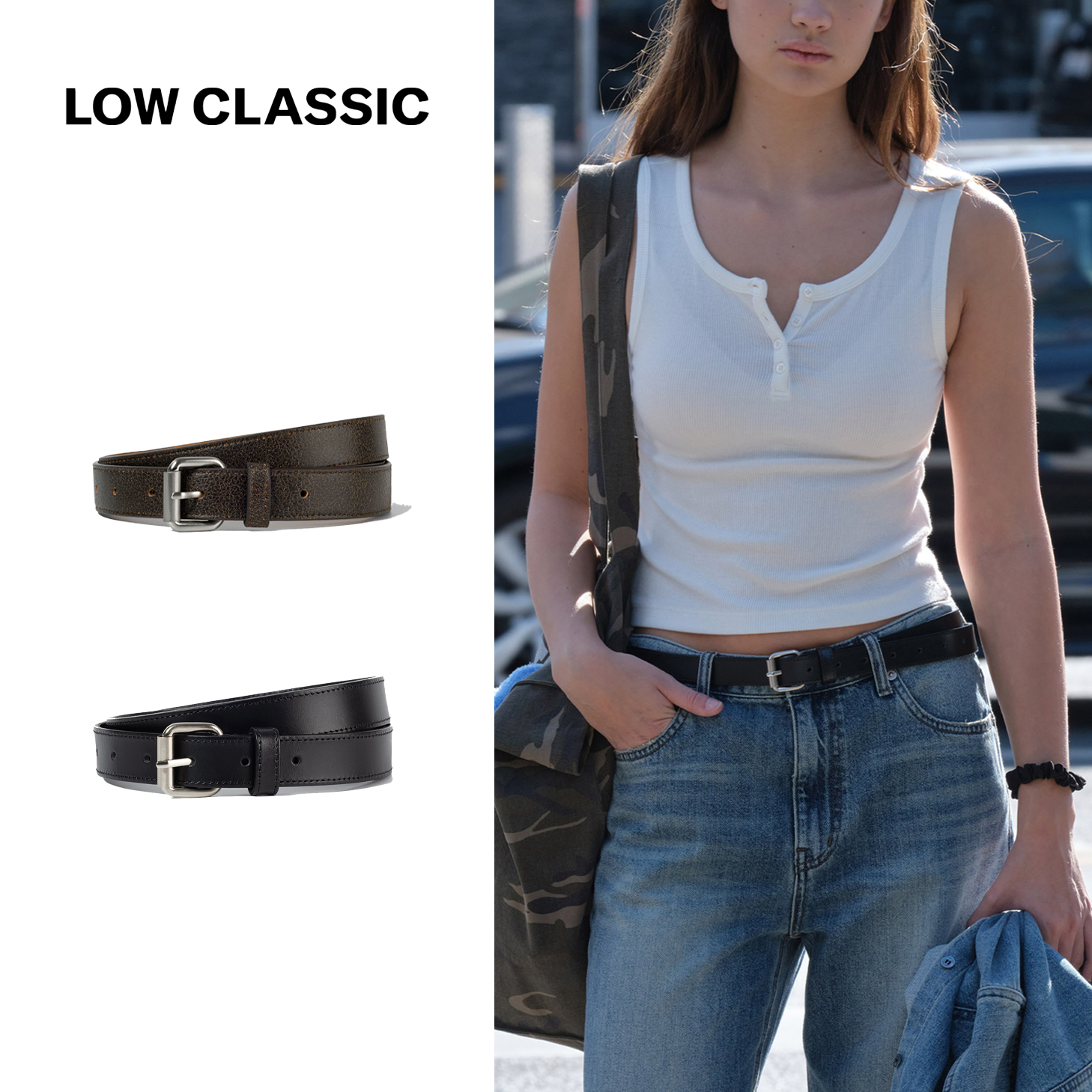 ベルト LOW CLASSIC : 25SS / LEATHER BELT (2COLORS)