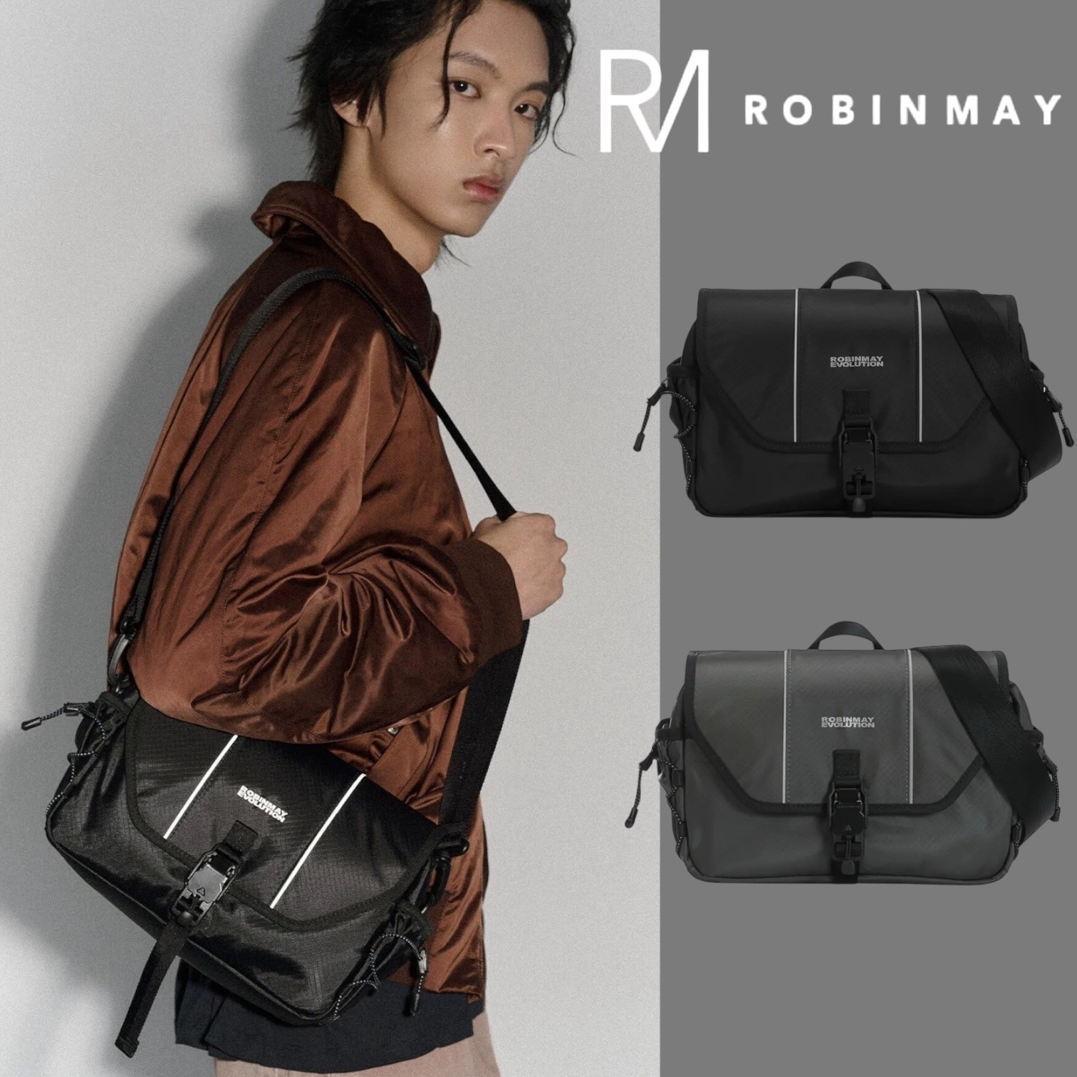 ROBINMAY 奇亞斜背包(L) ナイロン ロゴ ショルダーバッグ/送料込