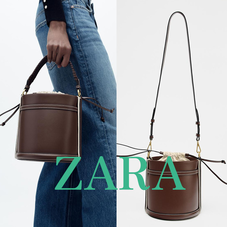 ダブルハンドル バケットバッグ - ブラウン | ZARA Japan / 日本