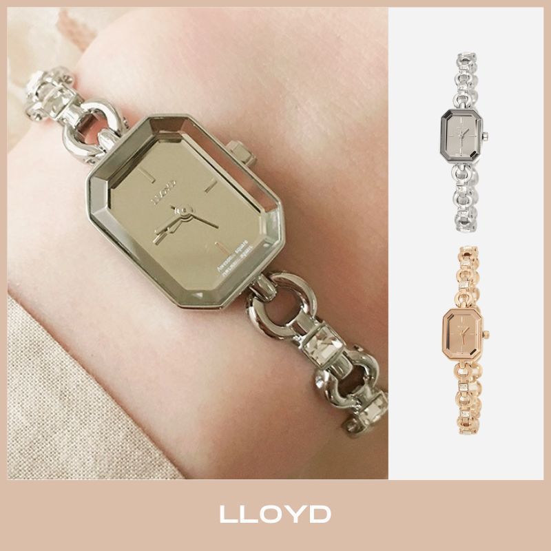 ★LLOYD★カット ミラー シルバー メタル 時計 2色