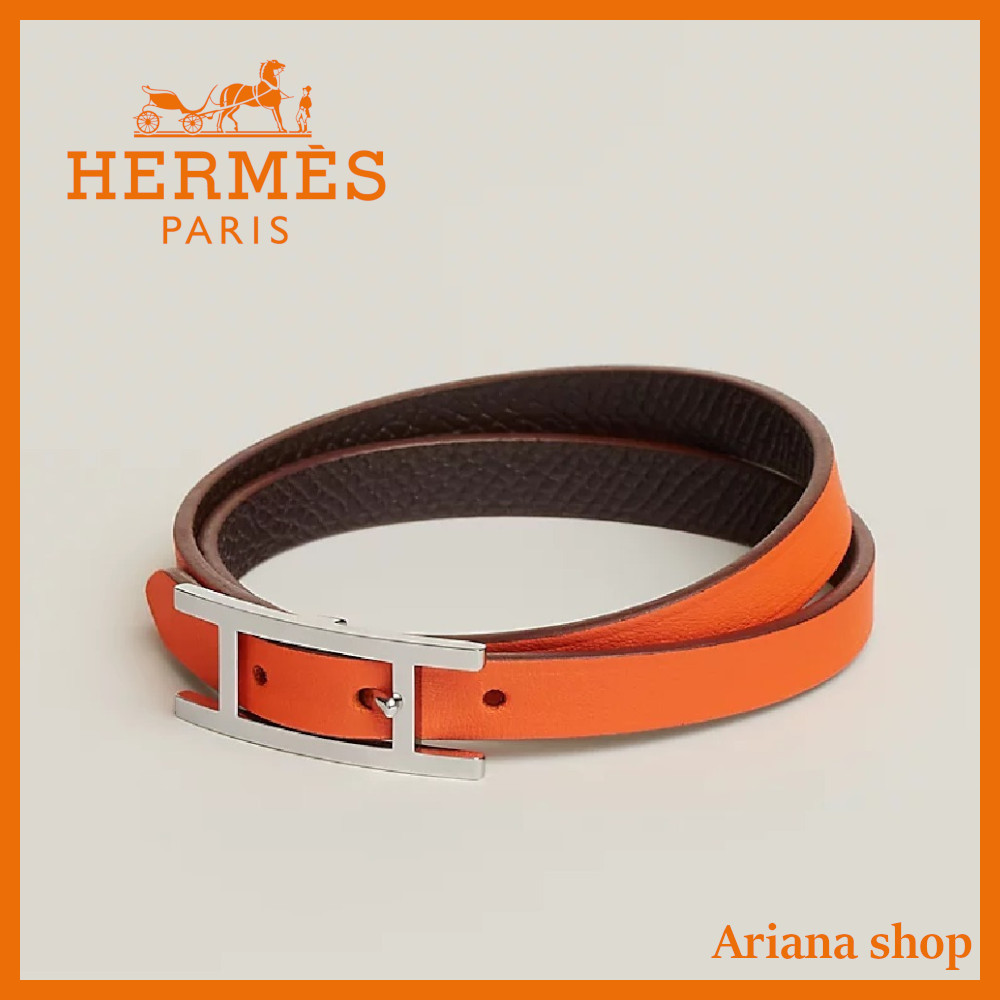 【シンプル♪】HERMES レザーブレスレット 《ビーアピ》