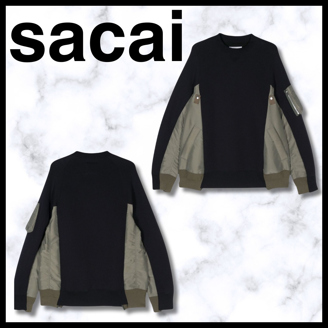 送料関税込♦sacai サカイ パネルデザインスウェットシャツ