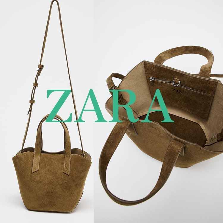 【ZARA】スプリットスエードミニトートバッグ 6491/510/500