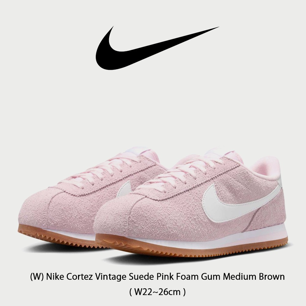【Nike】 (W) Cortez Vintage Suede Pink Foam Gum Medium Brown