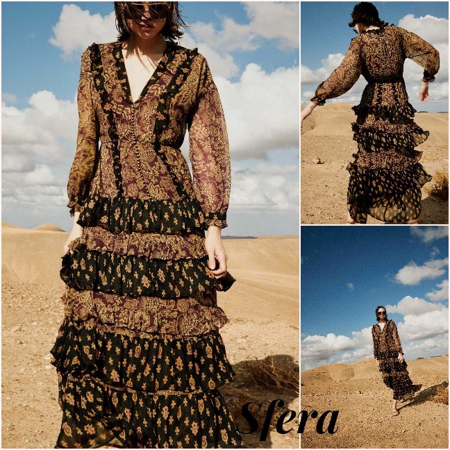 スペイン★Sfera★ゴージャス感たっぷり 大人のフリルワンピ