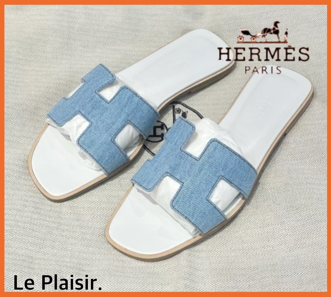 新作デニム×完売必至♡ HERMES☆ レザー ミュール