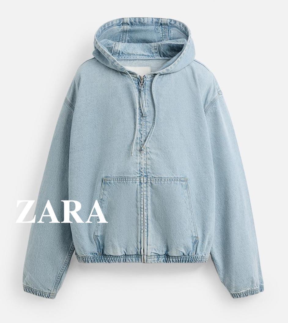 ★ドイツ発*ZARA*新作*ZIPデニムフーディ/LIGHT BLUE★