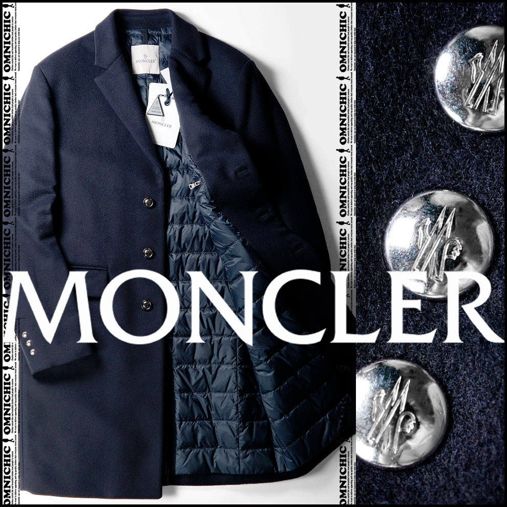 MONCLER モンクレール ネイビーウールダウンチェスターコート