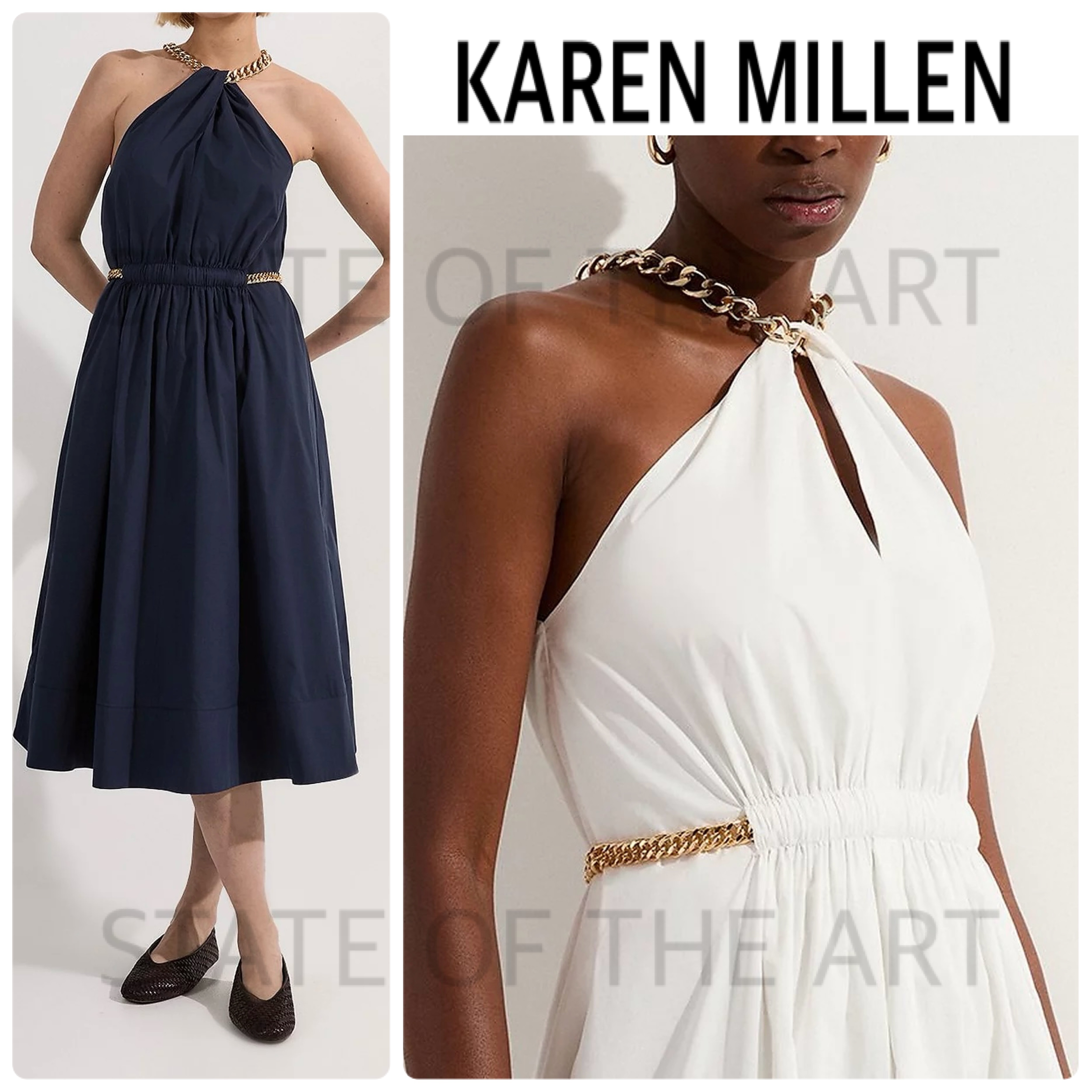 【Karen Millen】リボン タイネック フルスカートドレス Tulle Bandeau Tiered Midi Dress | Karen Millen