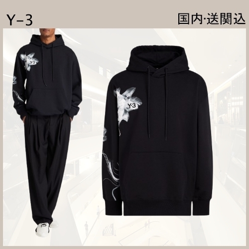 Y-3 フレンチコットン混テリー フーディ スウェットパーカー