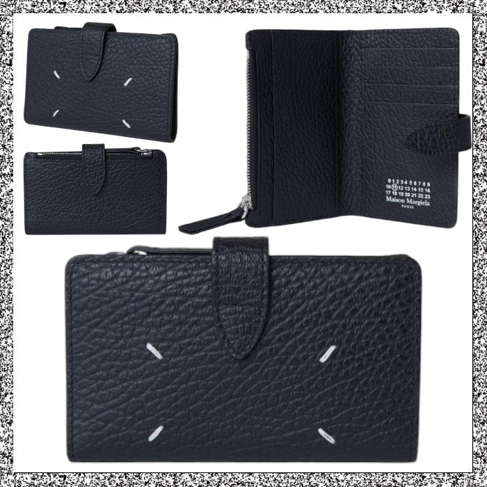 Maison Margiela 洗練 ジップウォレット 本革 黒 Four stitches