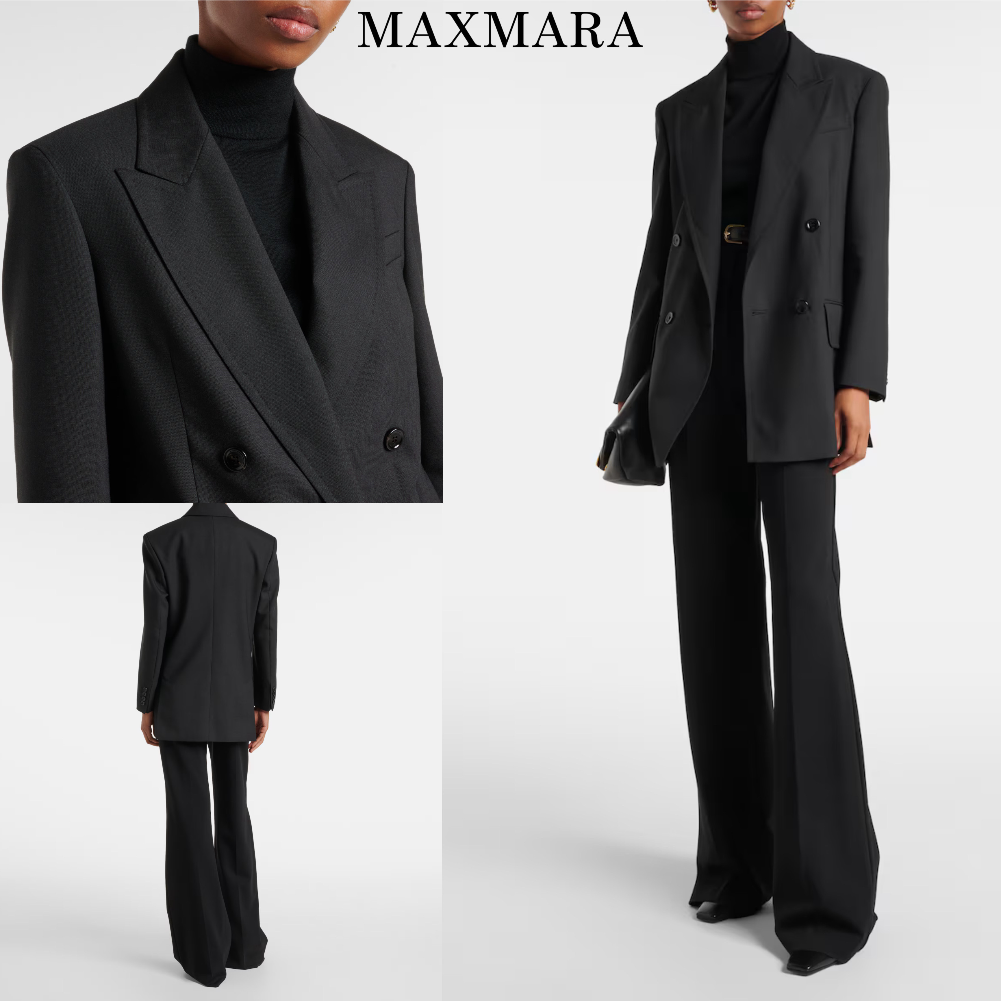 *MAXMARA* ウール&モヘア&シルクブレザー Palanca ブラック