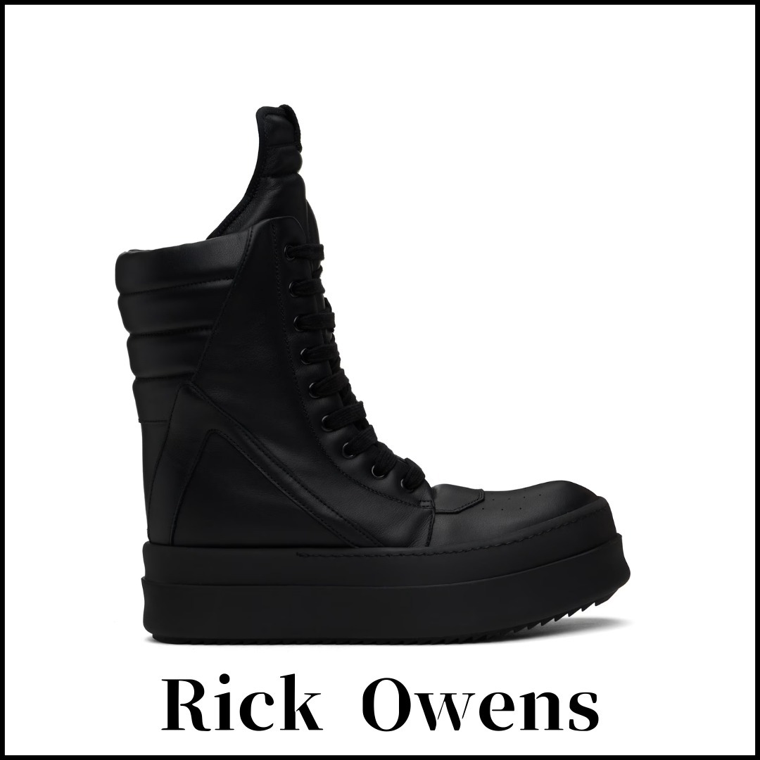 【RICK OWENS】ブラック Hollywood Mega Geobasket スニーカー