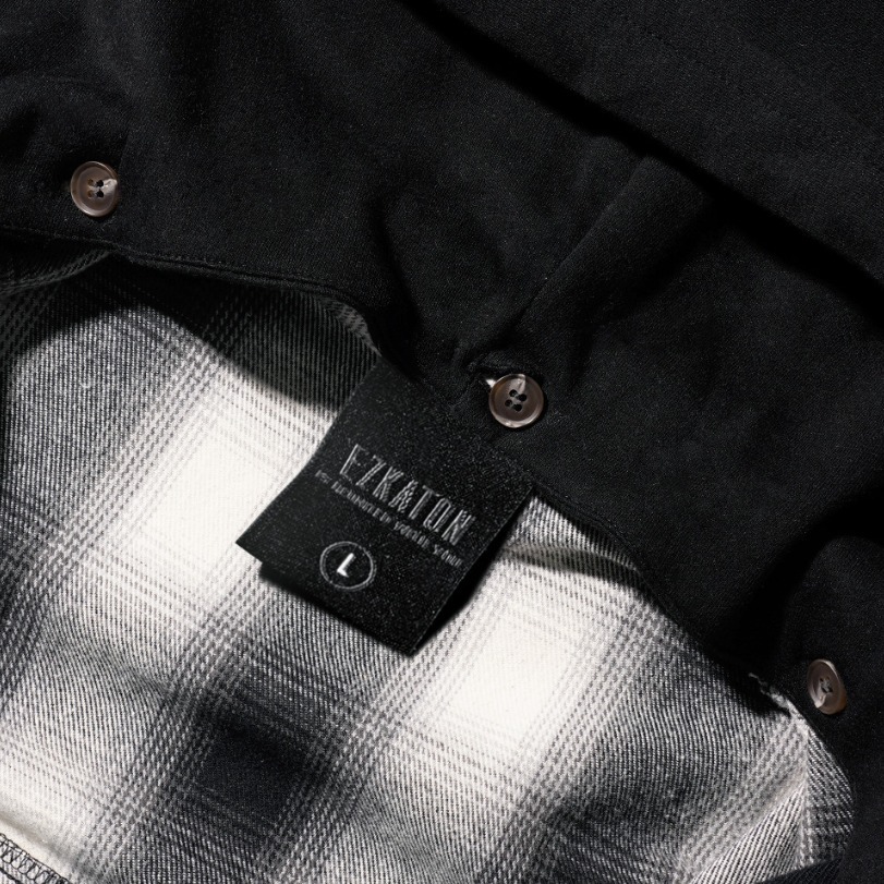 EZKATON ]☆25SS☆韓国人気☆SCREEN HOOD CHECK SHIRTS
