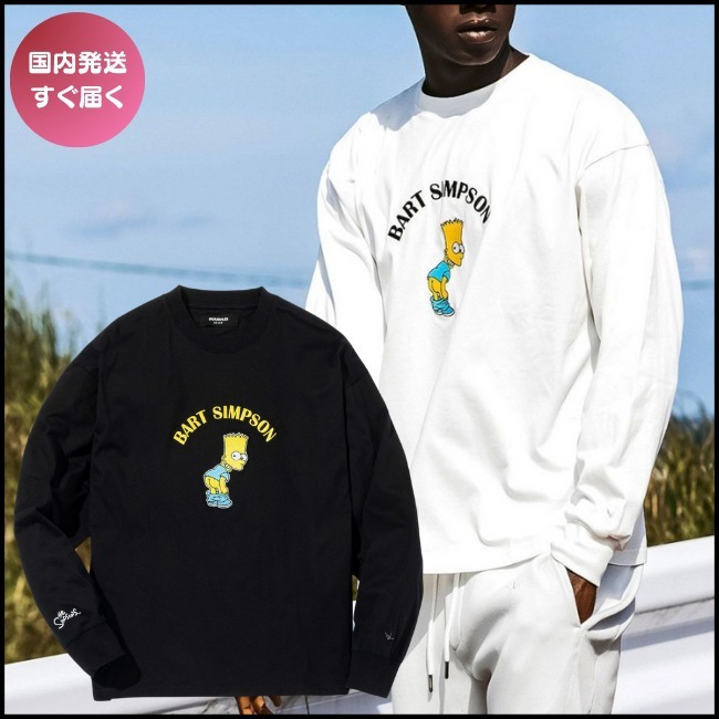 国内配送★1PIU1UGUALE3 RELAX★The Simpsons ロングTシャツ 1PIU1UGUALE3 RELAX tシャツ RELAX(ウノピゥウノウグァーレトレ
