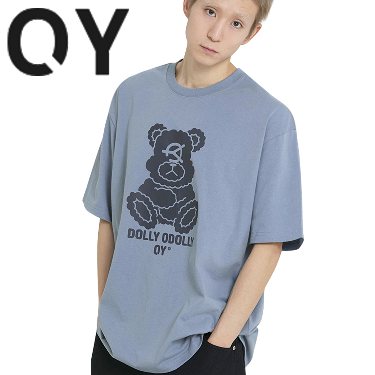 ★OY★LOGO DOLLY TEE - BLUE GREY★正規品/韓国直送料込/人気