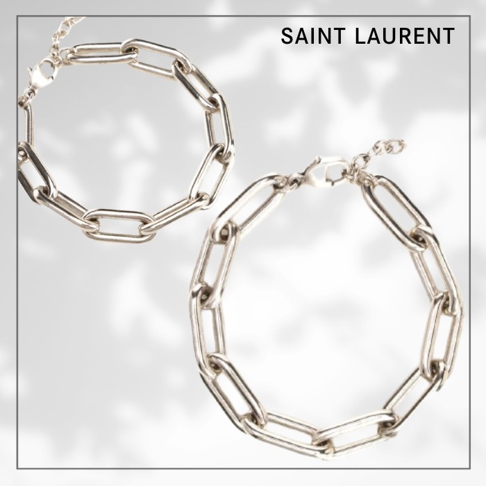 VIP価格【SAINT LAURENT】楕円形リンク付きチェーンブレスレット