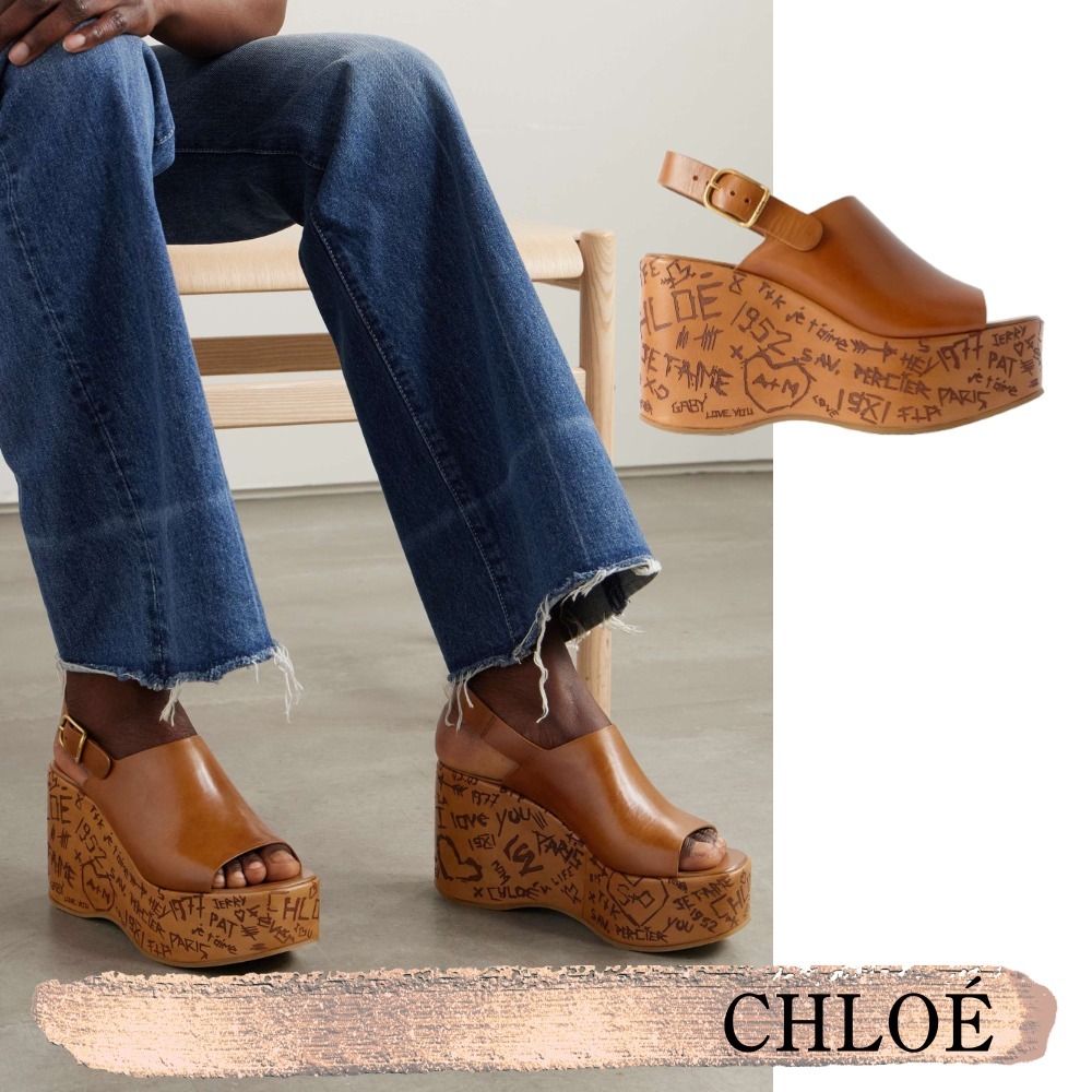 Chloe☆関税込☆Maximeレザープラットフォームウェッジサンダル