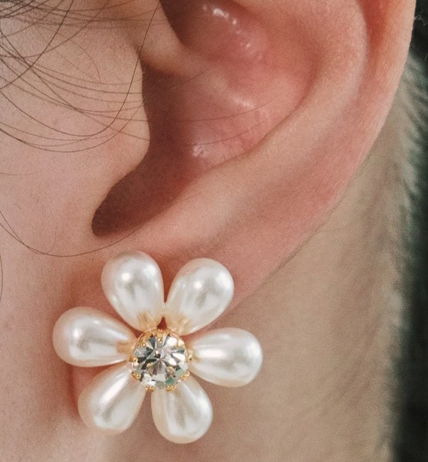 Jennifer Behr ピアス クリスタル ビジュー パール 花 フラワー