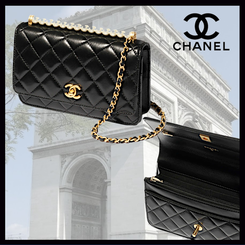 【CHANEL】パールがアクセント♪シャネル チェーンウォレット