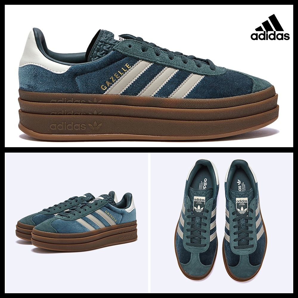 ★Adidas★Adidas Gazelle Bold Mineral Green Putty Grey★