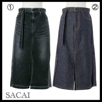 sacai フロントスナップペンシルスカート インナーチュール付