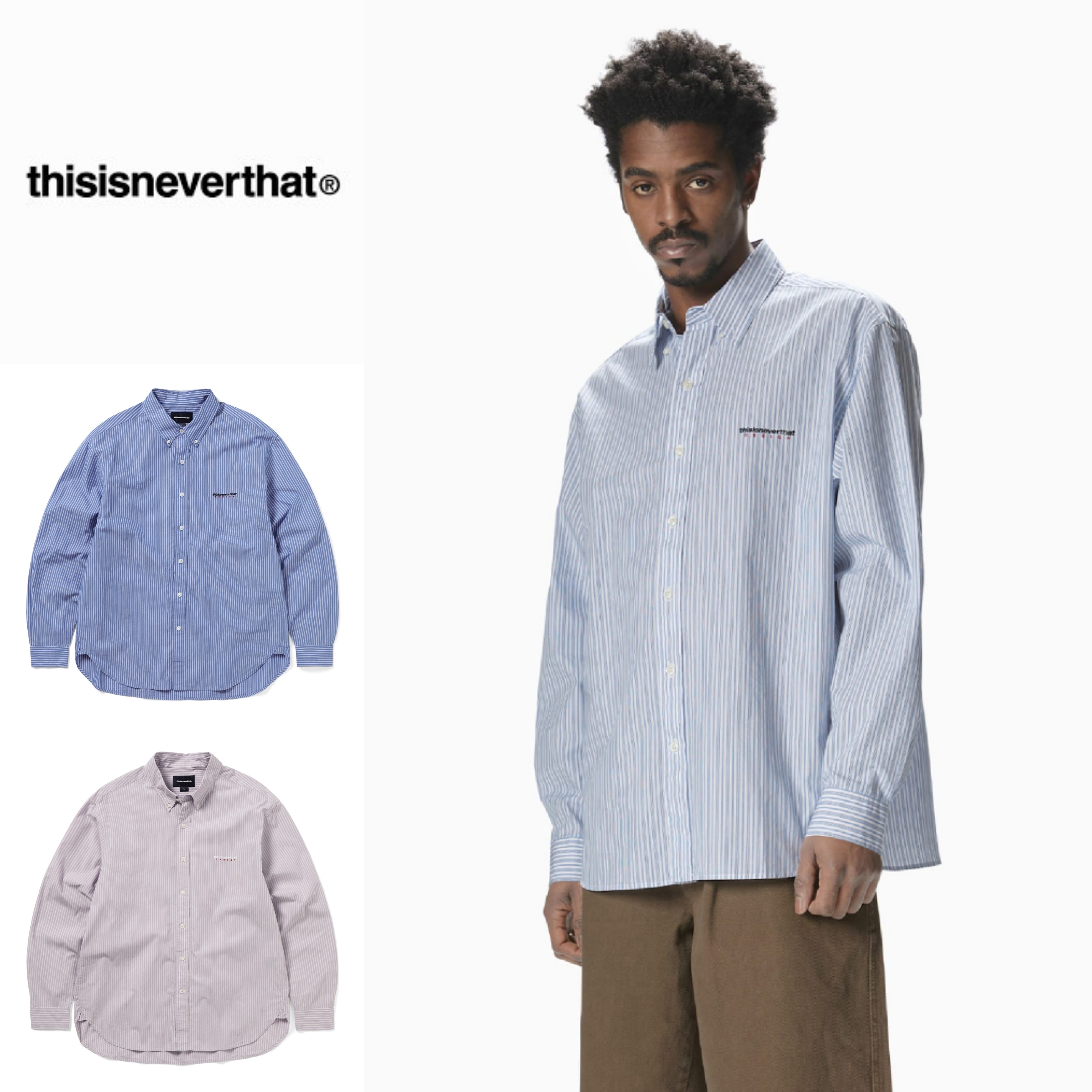 さらに100円引き◆thisisneverthat◆DSN Striped Shirt