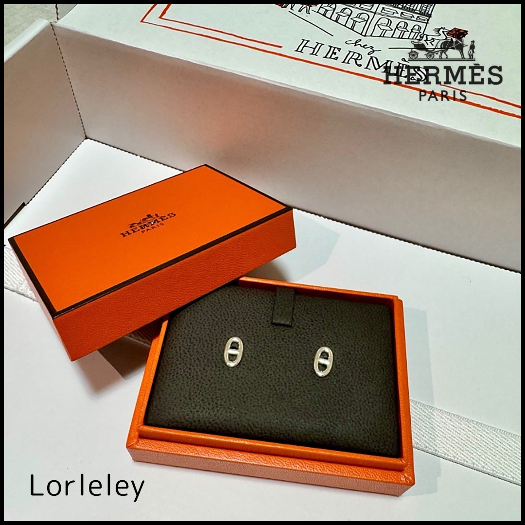 HERMES シェーヌダンクル ピアス シルバー