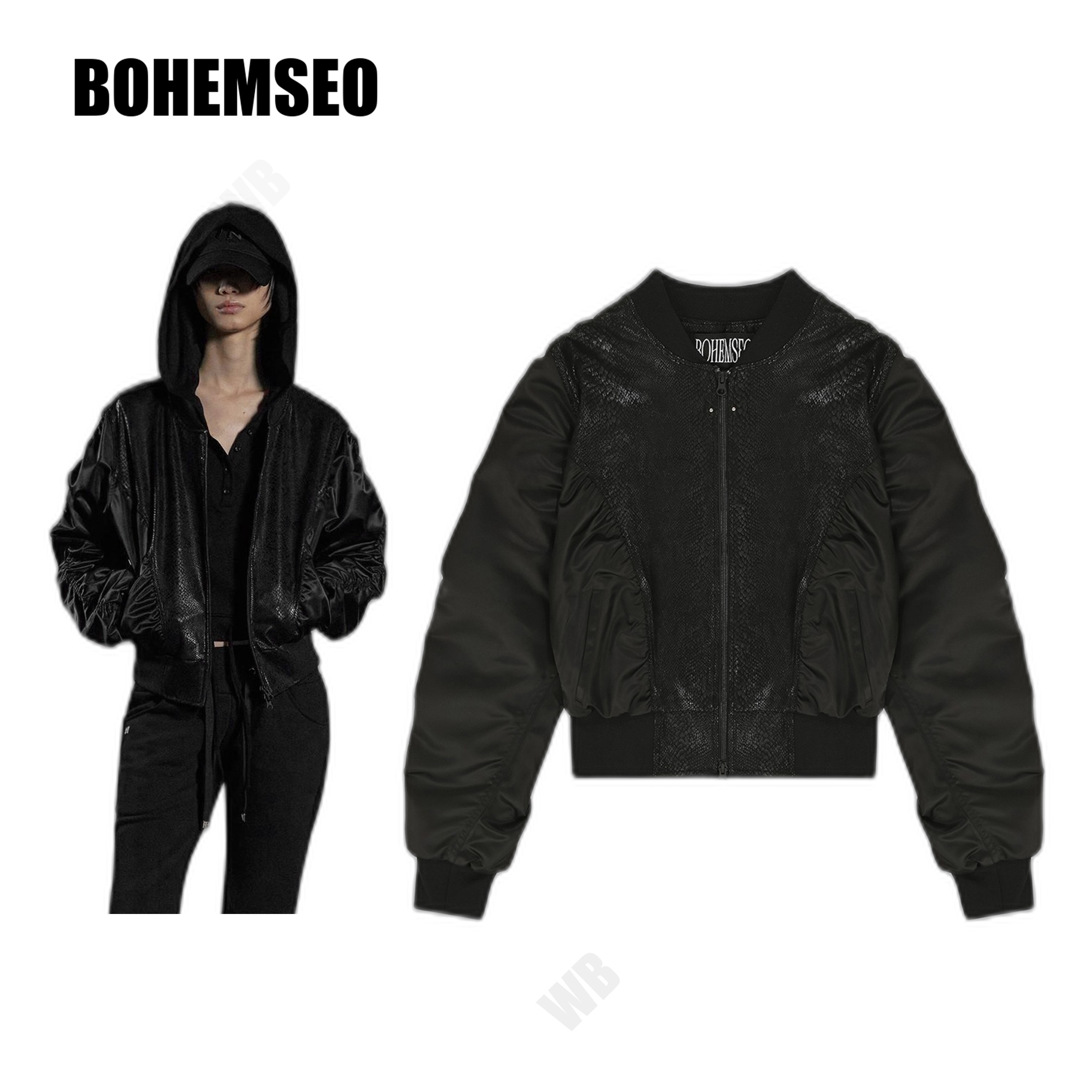 [BOHEMSEO] PYTHON SHIRRING MA-1 ☆送料込☆
