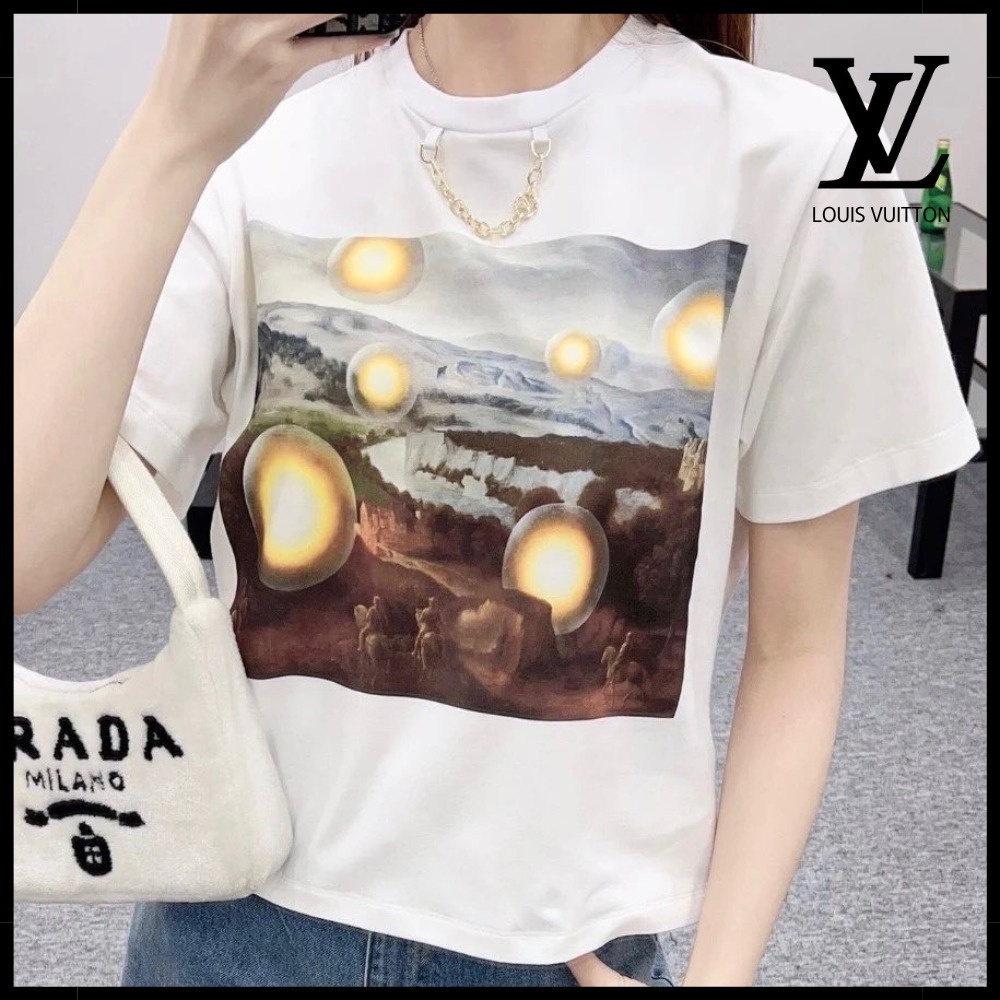 【チェーンが上品♪】Louis Vuitton プリント Tシャツ