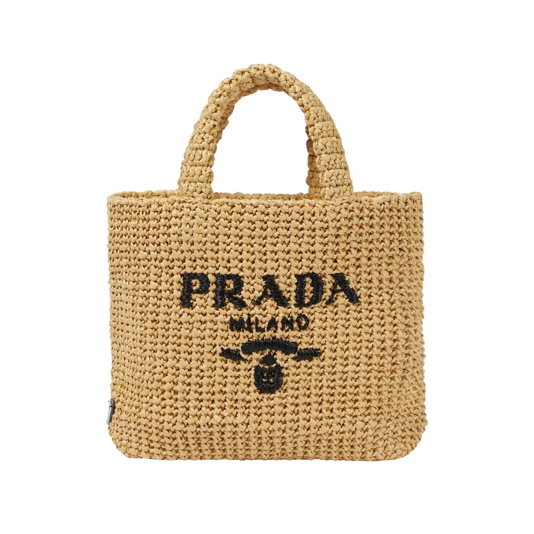 ★ PRADA/プラダ ★ ロゴ入り ラフィア ショッパー