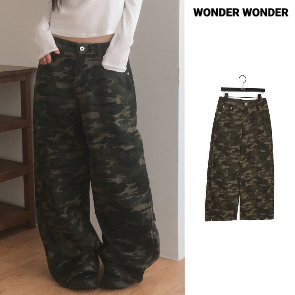 【WONDER WONDER】Weta Back Pocket Snap Wide Cotton PT Camo