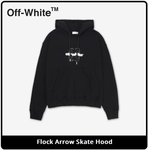 【Off White】 Flock Arrow Skate Hood