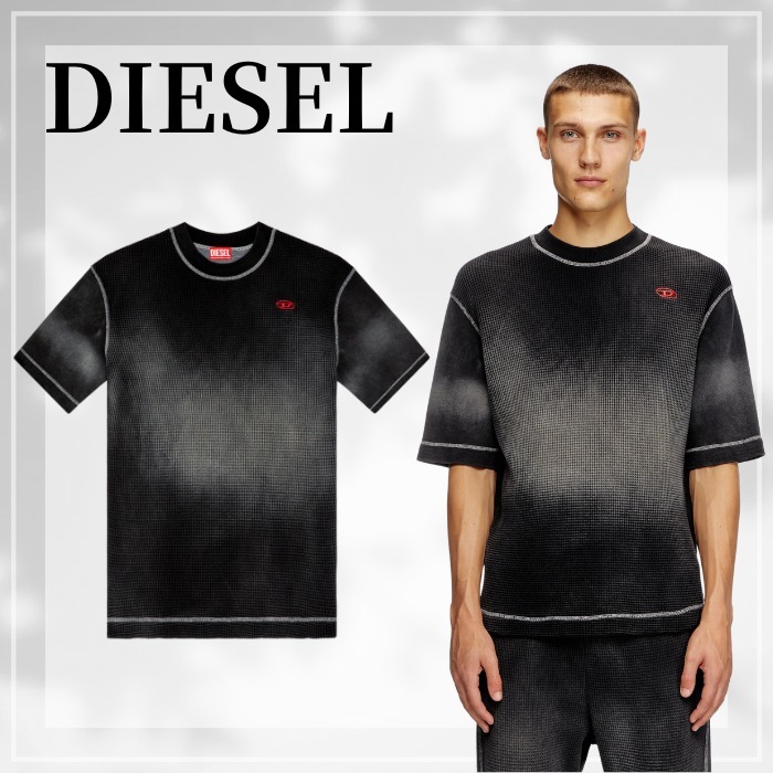 DIESEL s-wafycol ワッフル フレンチテリー ブリーチスプレー