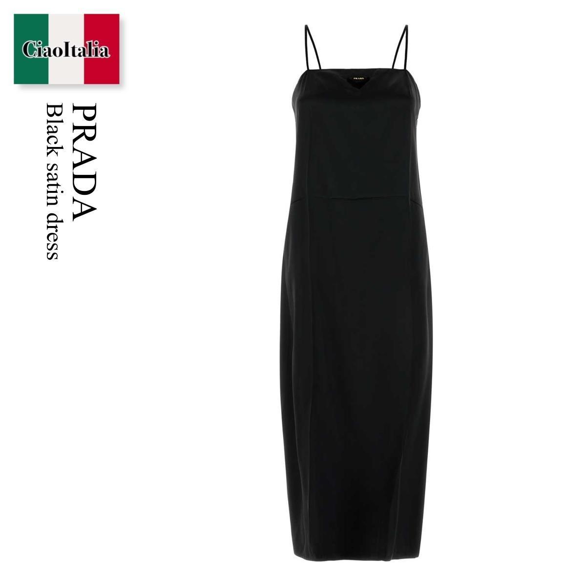 ワンピース Prada Black Satin Dress
