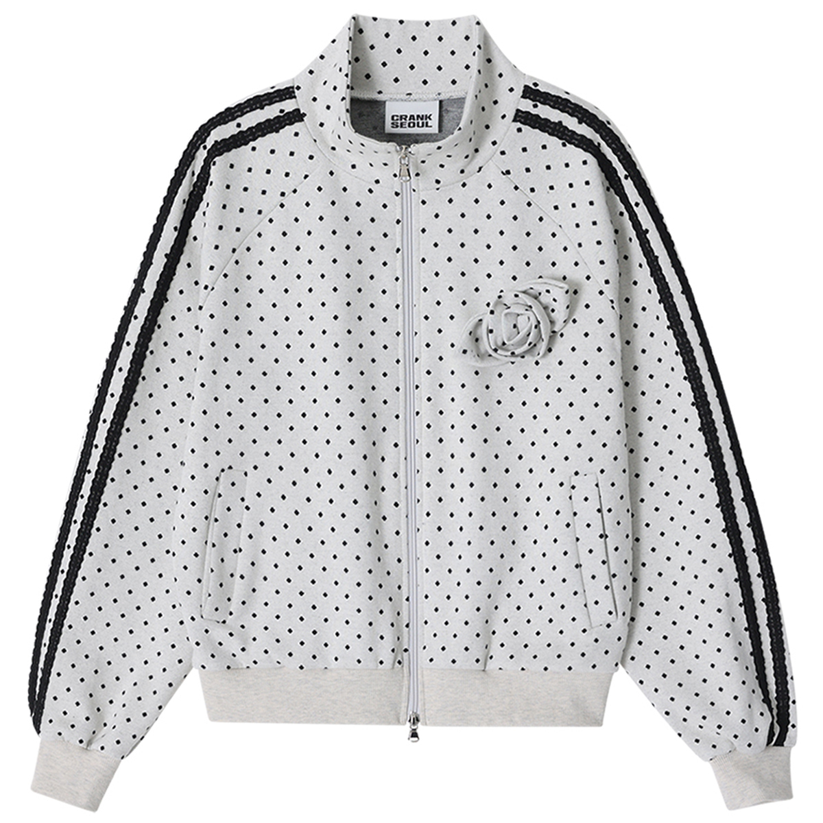 訳あり・アウトレット特集 ☆CRANK☆ROSE DOT TRACK JACKET_OATMEAL☆正規品/韓国直送料込 ジャケット・アウター