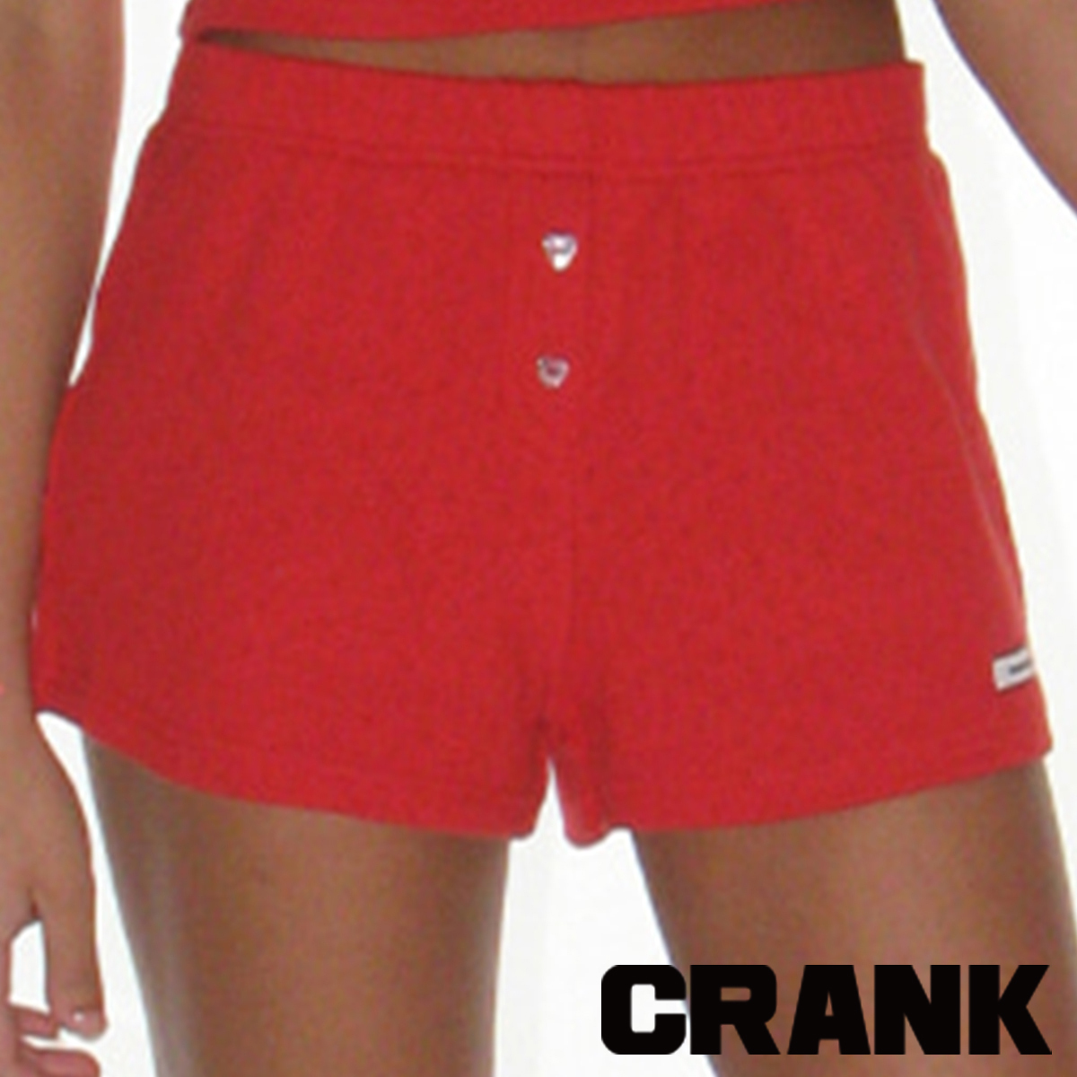 ★CRANK★HEART BUTTON EYELET SHORTS_RED★正規品/韓国直送料込