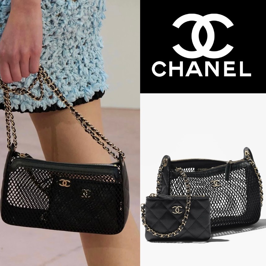 透け感★スタイリッシュ【CHANEL】ポーチ付き ショルダーバッグ
