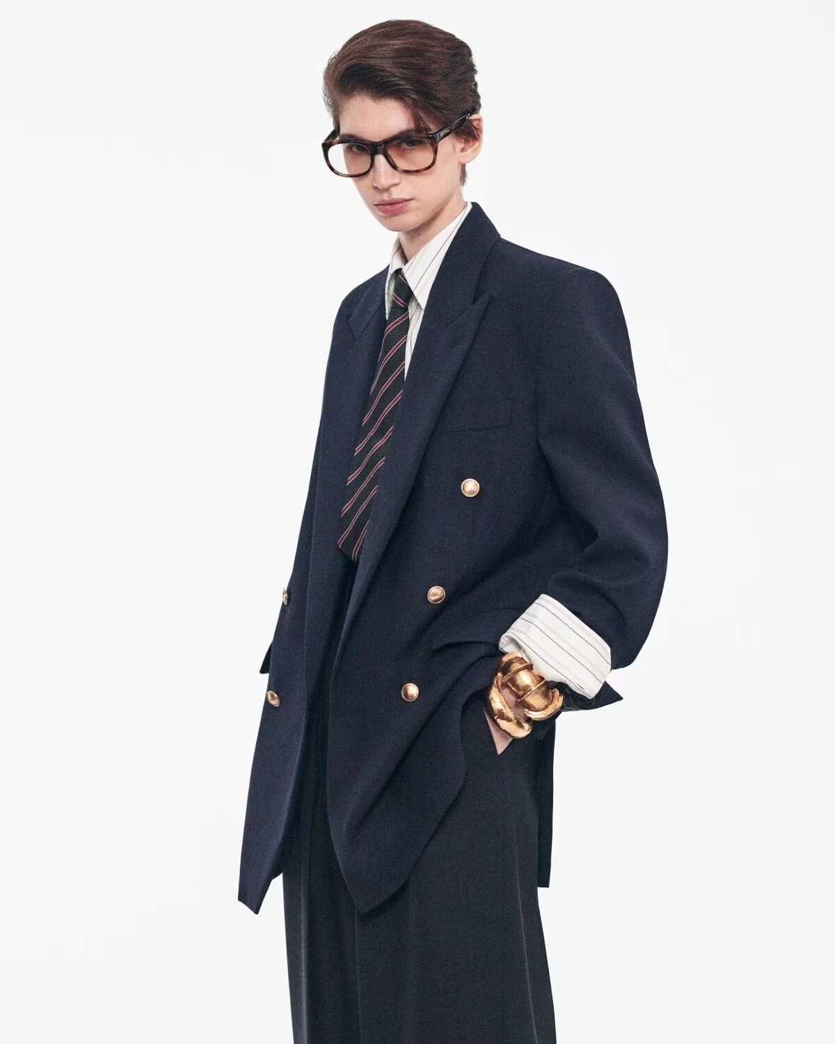 Saint Laurent《6ボタンジャケット》シネウール マリン 直営店