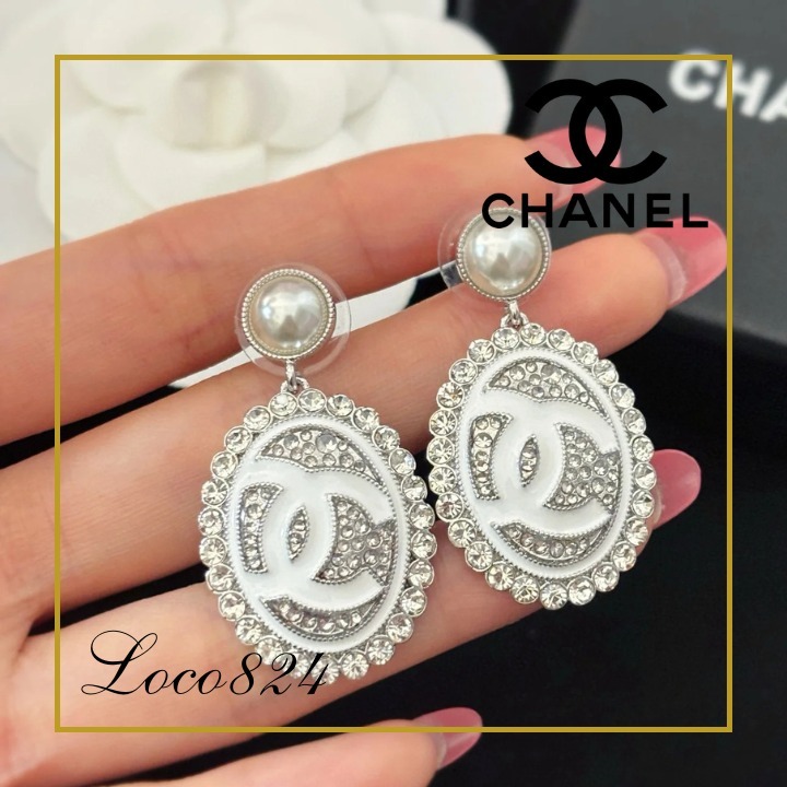 【存在感抜群♡】シャネル ピアス クリスタル パール