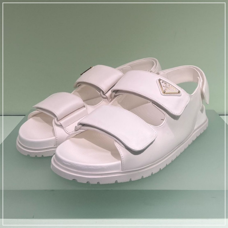 大人気 PRADA◆ナッパレザー サンダル フック＆ループストラップ